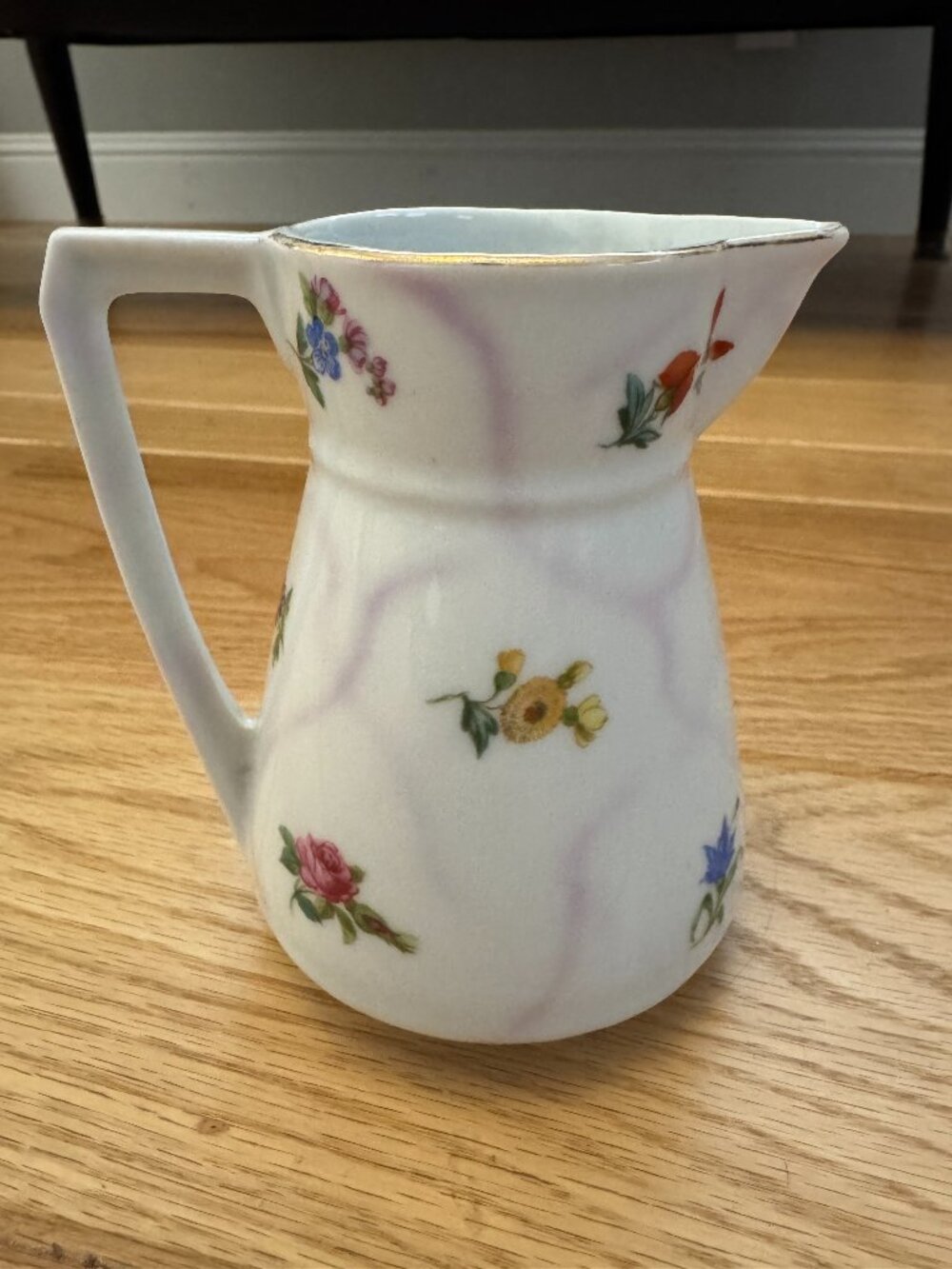 Vintage Leuchtenburg Germany Porcelain Creamer Green Castle Mark